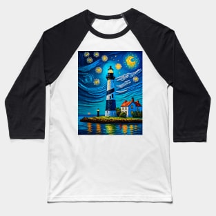 Key West Lighthouse in starry night Baseball T-Shirt